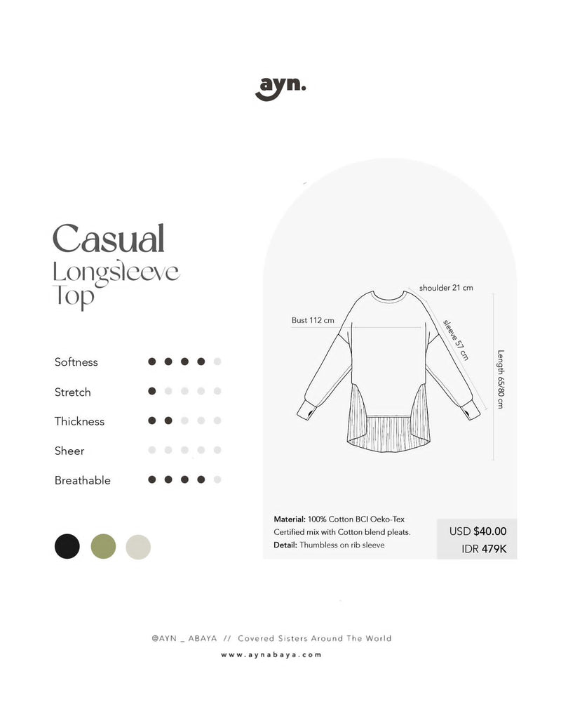 AYN CASUAL LONG SLEEVE TOP