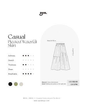 AYN CASUAL PLEATED WATERFALL SKIRT