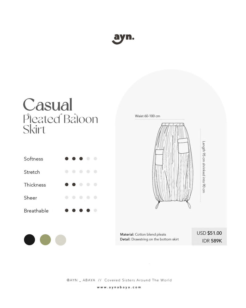 AYN CASUAL PLEATED BALOON SKIRT