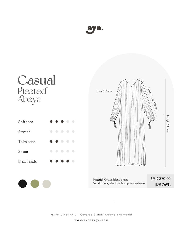 AYN CASUAL PLEATED ABAYA