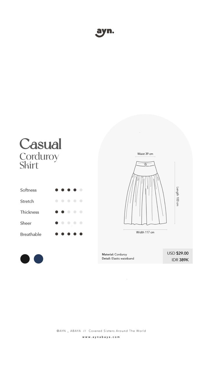 CASUAL CORDUROY SKIRT