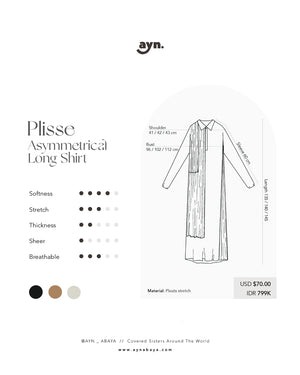 AYN PLISSE ASYMETRICAL LONG SHIRT