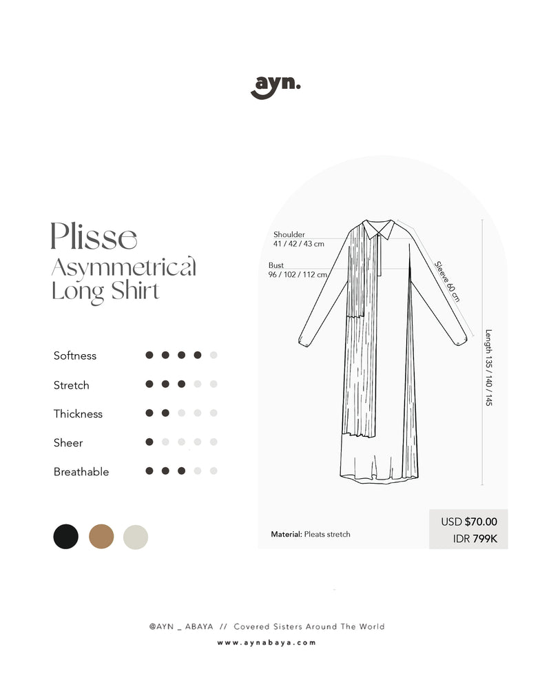 AYN PLISSE ASYMETRICAL LONG SHIRT
