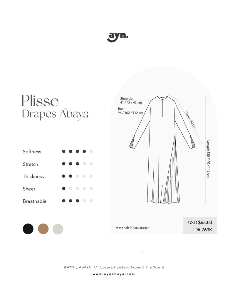 AYN PLISSE DRAPES ABAYA