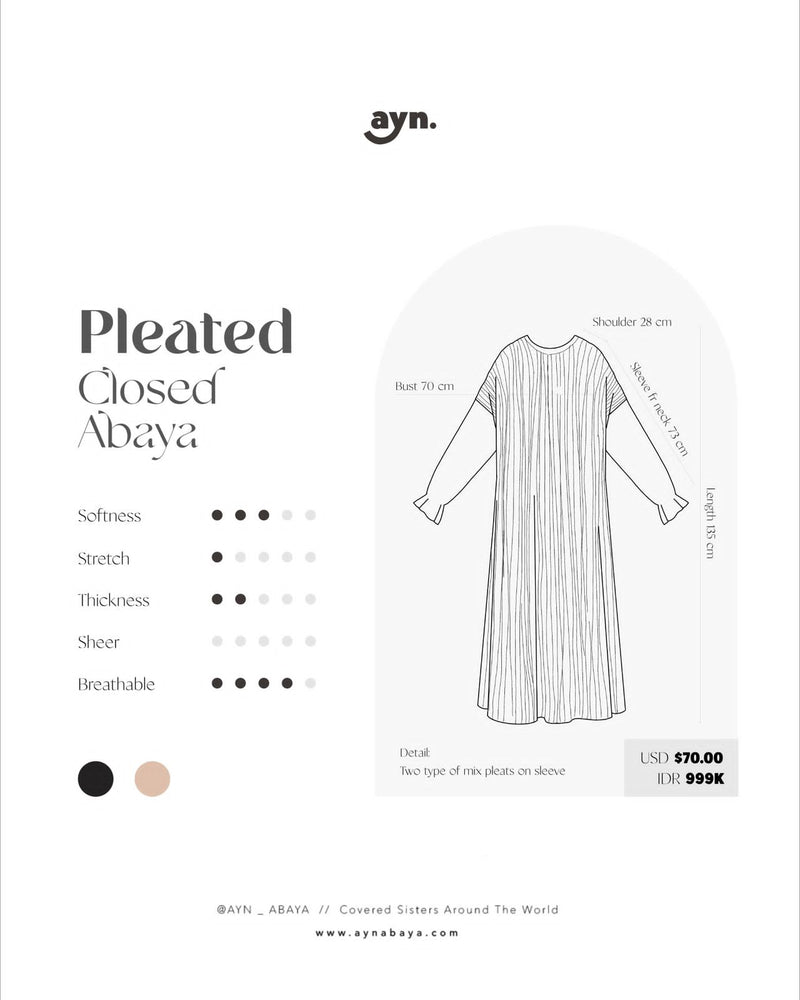 AWAKEN PLEATED CLOSED ABAYA